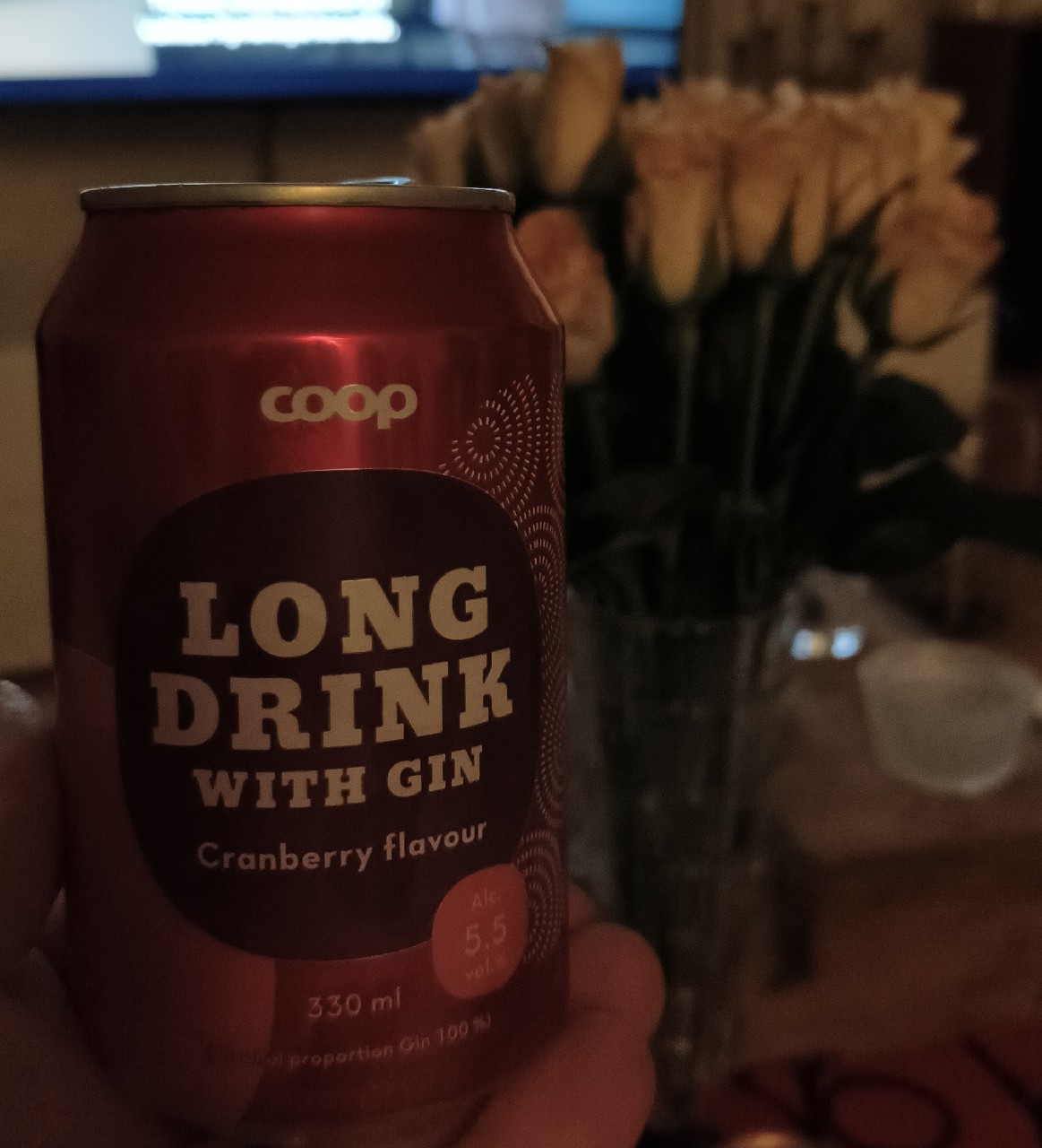 Coop Cranberry long drink 5,5%, Finland