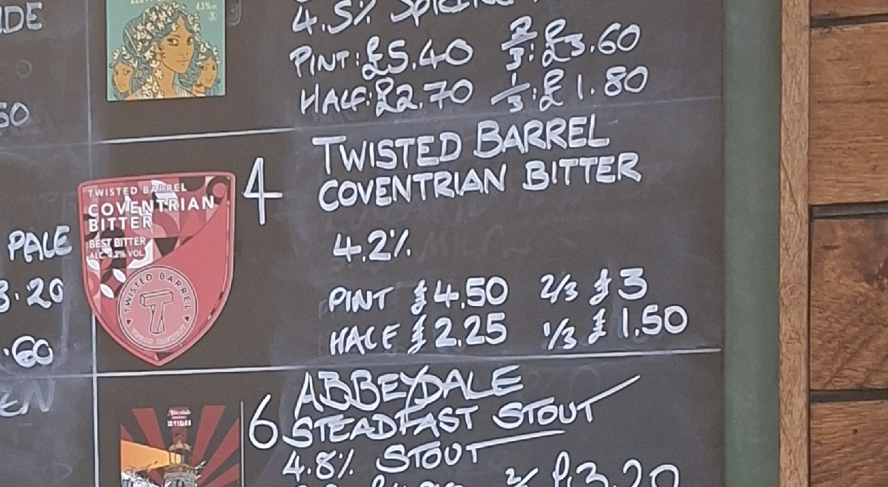 Coventrian Bitter, Twisted Barrel Ale Limited