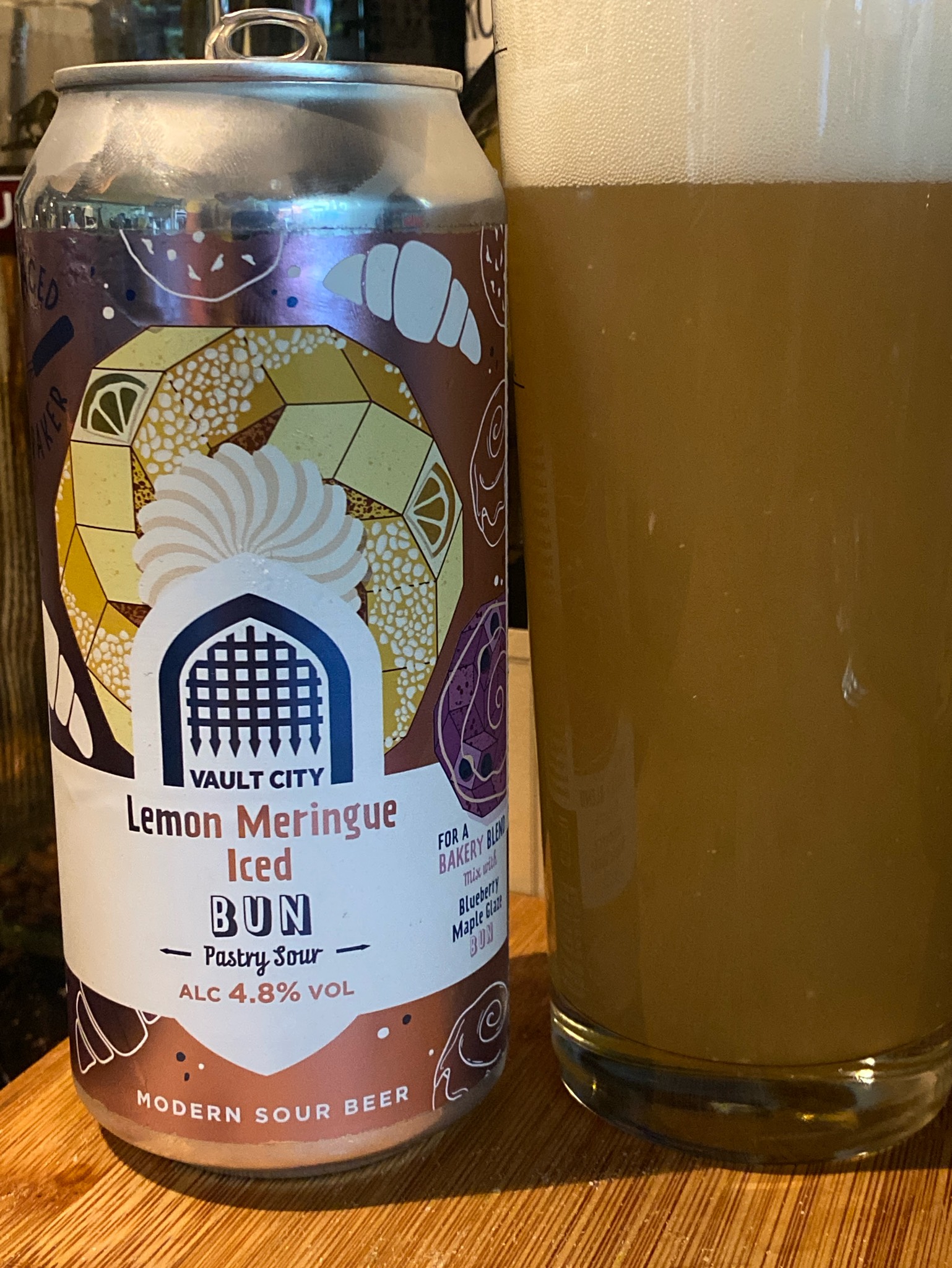 lemon meringue iced bun, Vault City Brewing