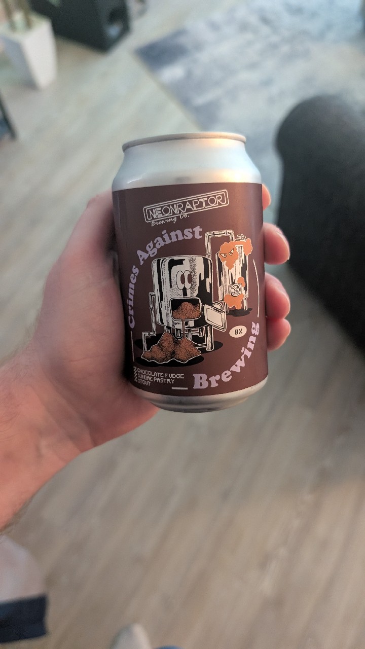 Crimes Against Brewing: Chocolate Fudge Sundae Pastry Stout, Neon Raptor Brewing Co.
