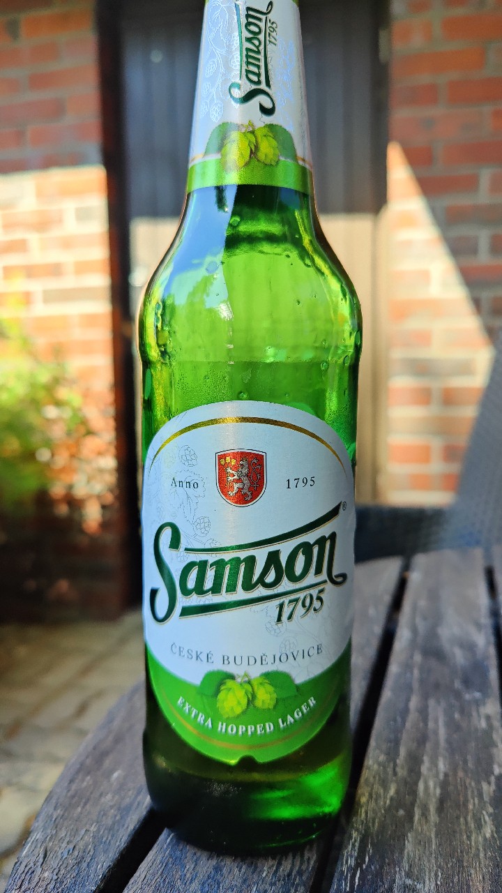 Samson 1795 extra hopped lager, Pivovar Samson (A-B InBev)