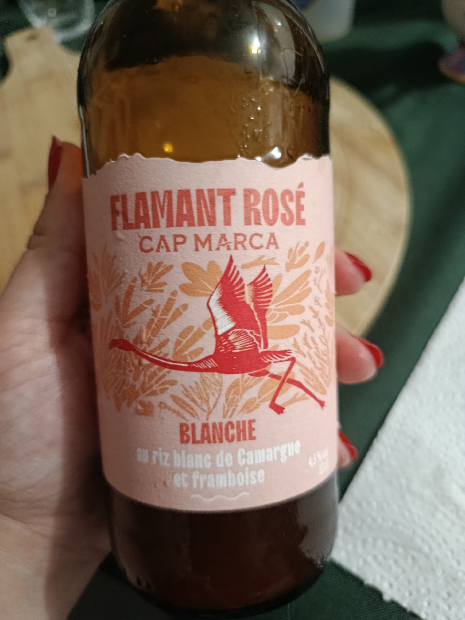 biere blanche bio a la framboise et au riz blanc, Cap Marca