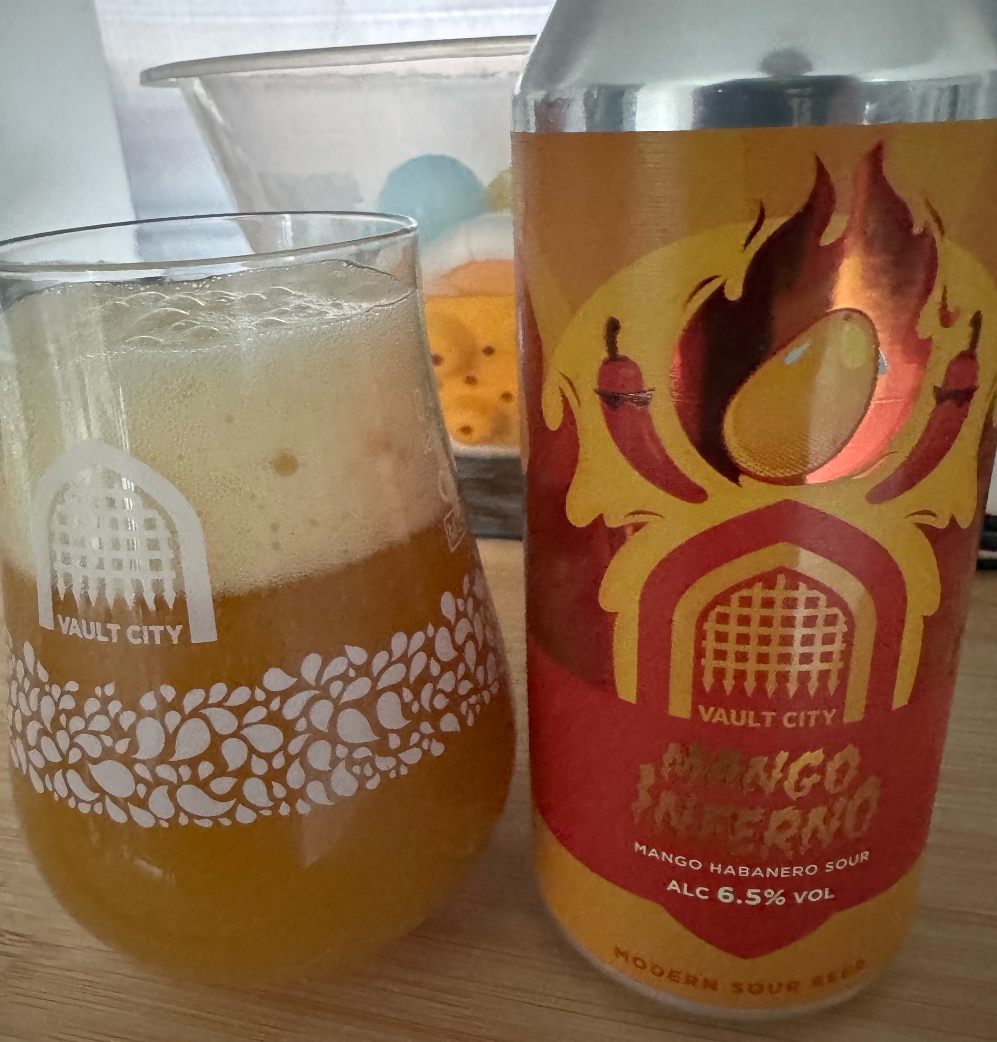 Mango inferno Mango Habanero sour, Vault City Brewing