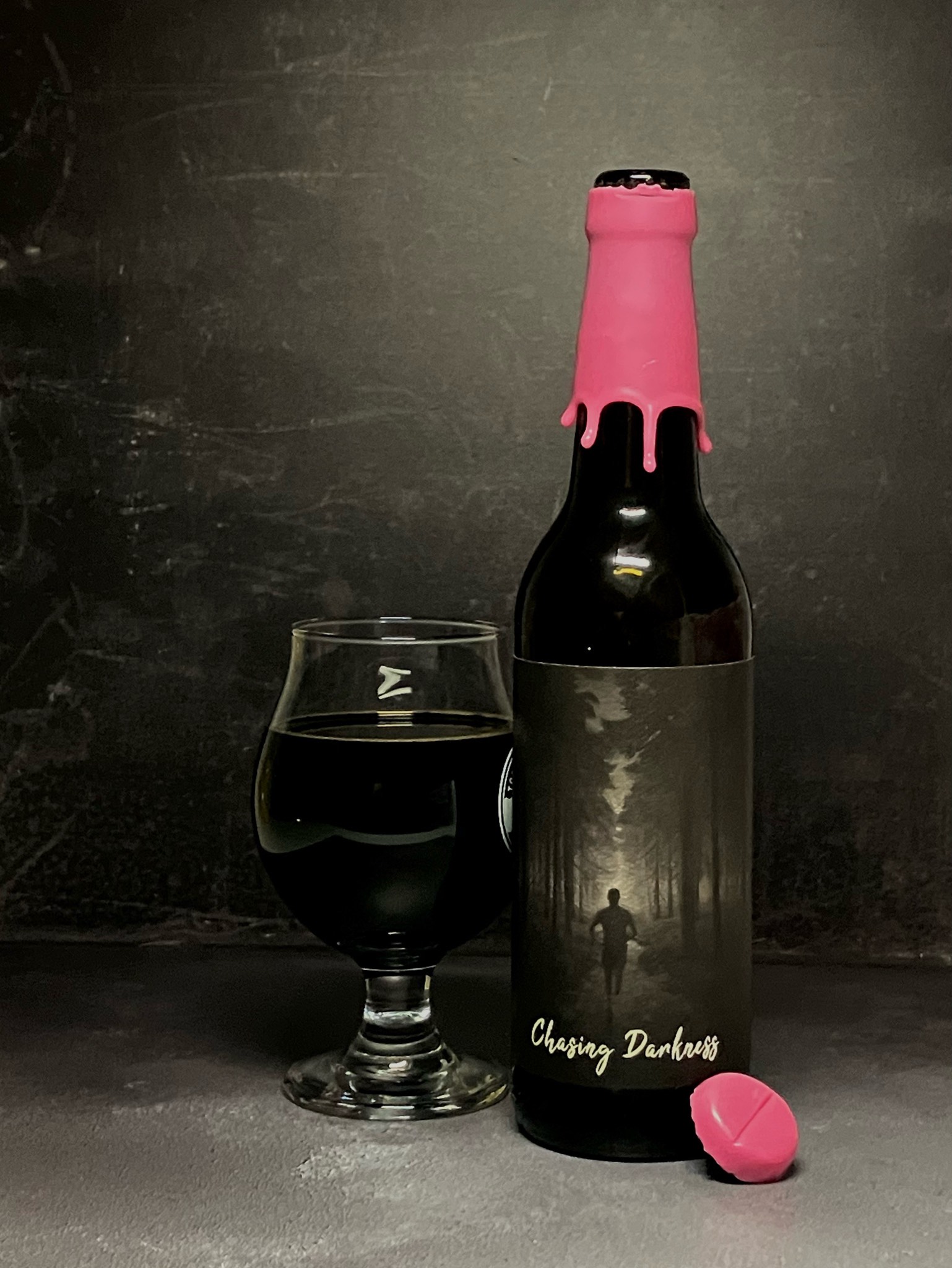 Barrel-Aged Chasing Darkness Blend #5 Woodford Double Oaked (Pink Wax), Timber Ales