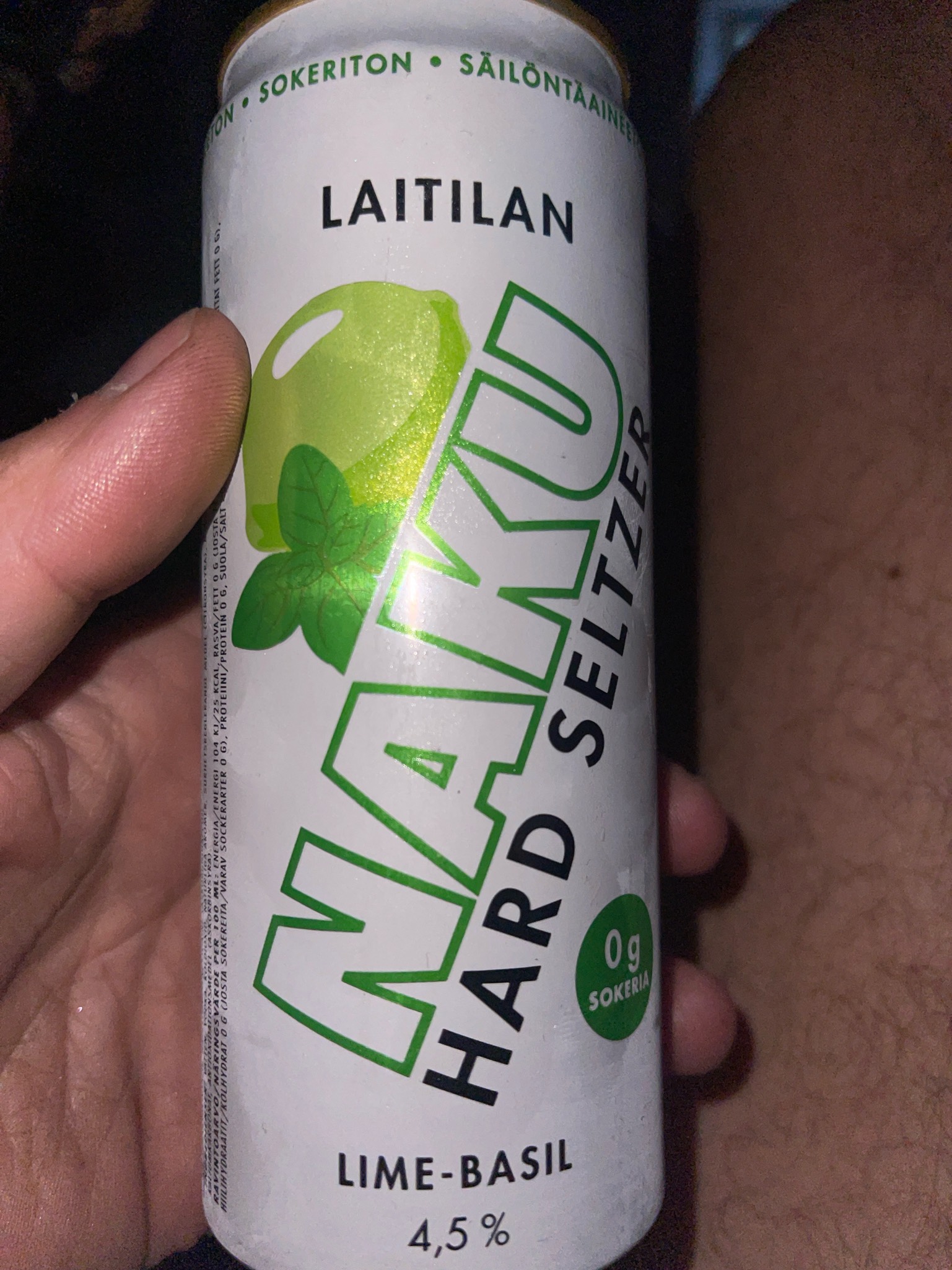 NAKU Hard Seltzer Lime-Basil, Finland