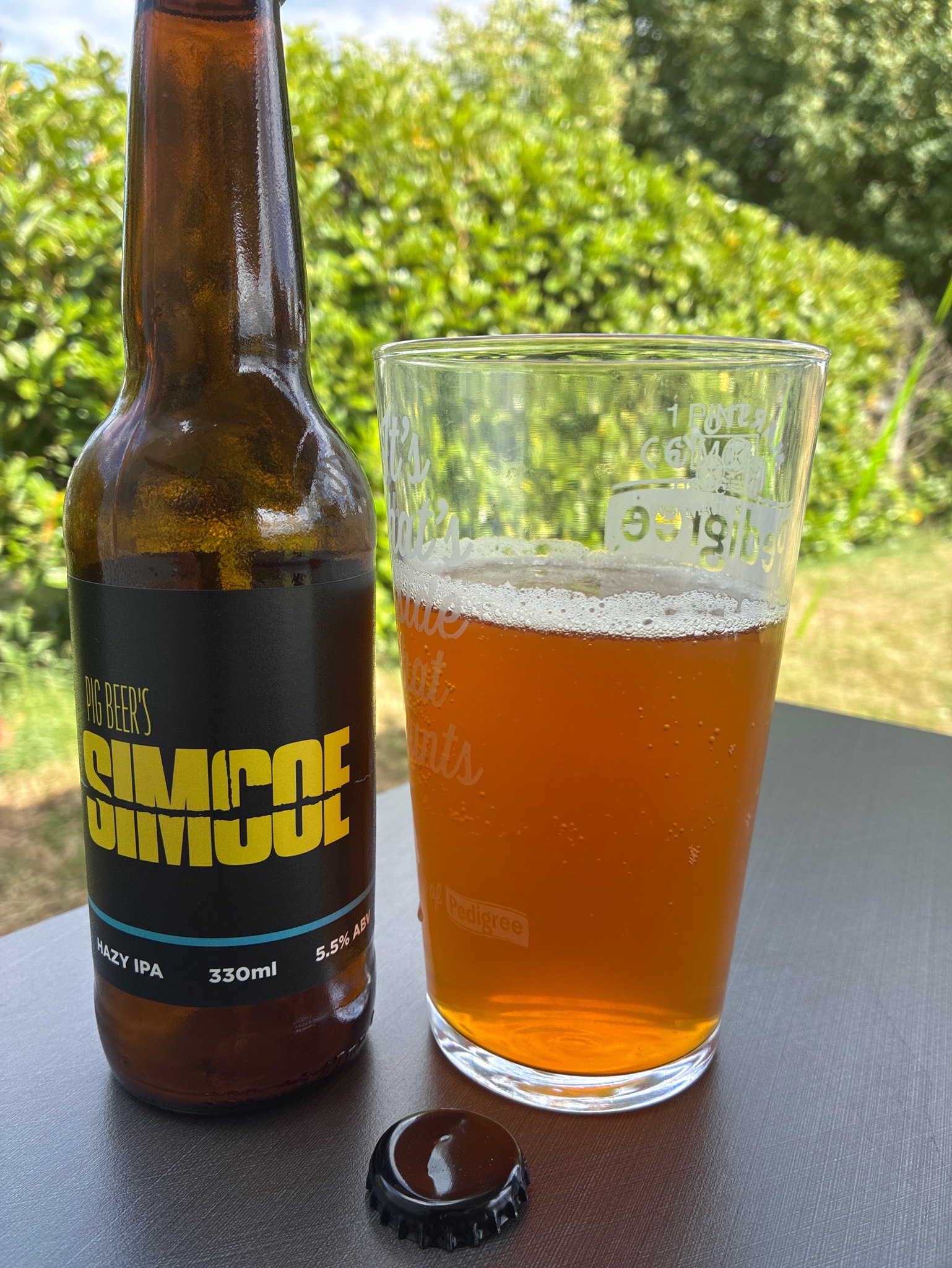 Pig beer's simcoe, Baynhams’ Brewery