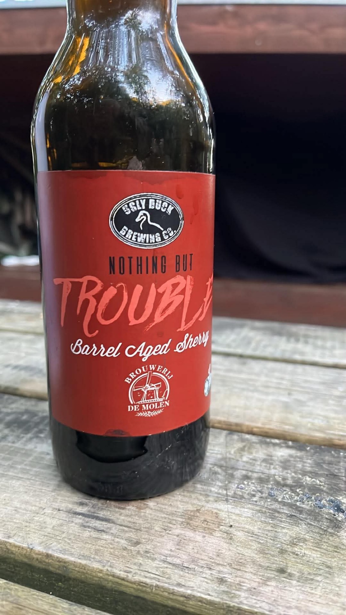 Nothing but trouble:barrel aged sherry, Ugly Duck Brewing Co.
