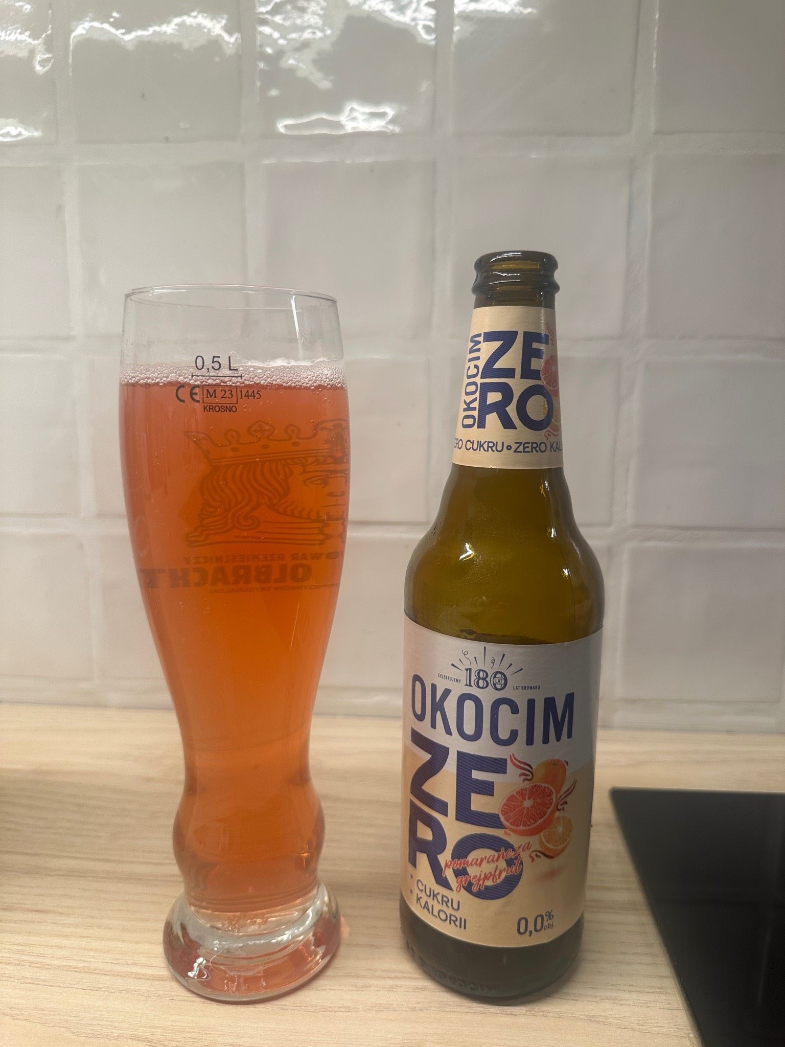 Okocim zero pomarancza grejpfrut, Poland