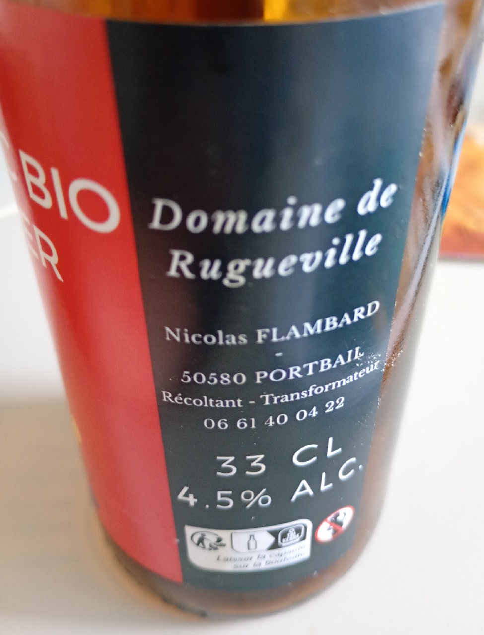 cidre demi-sec bio fermier, Domaine de Rugueville