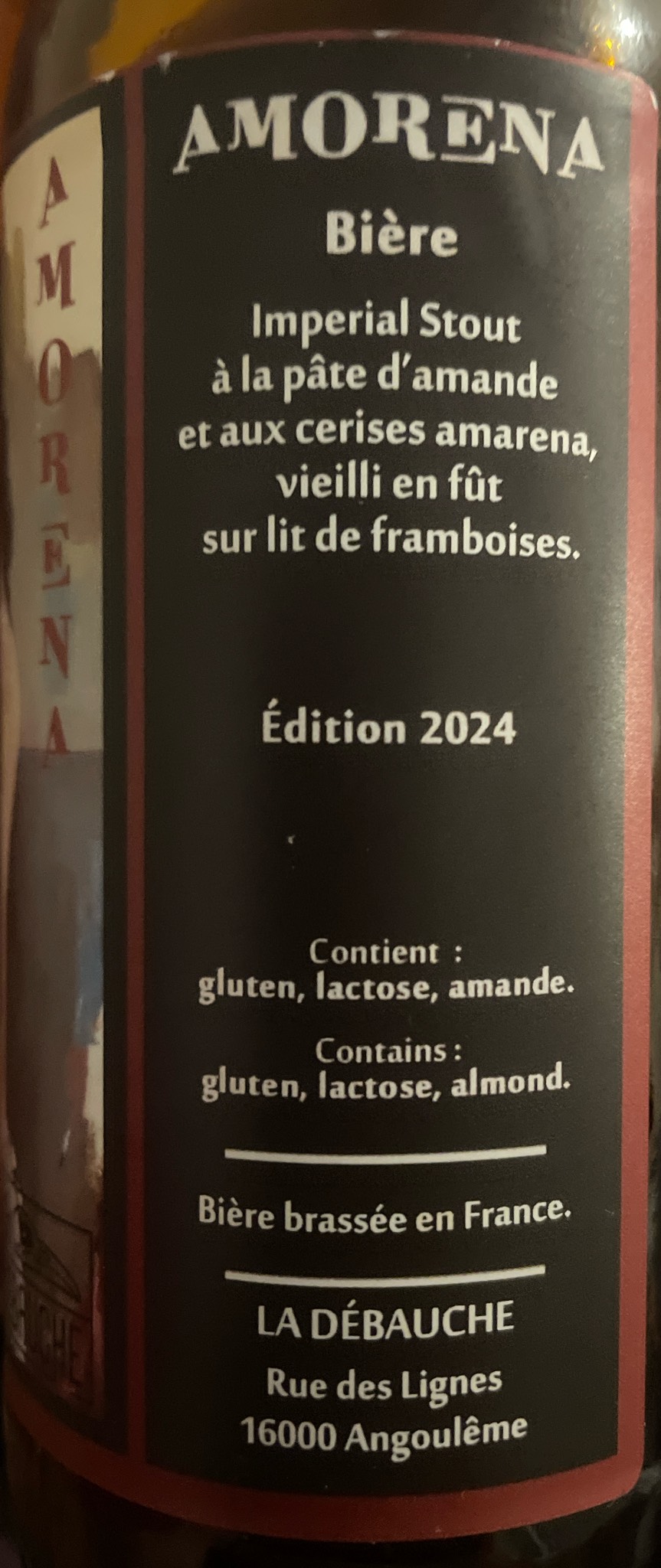 Amorena Framboise, La Débauche