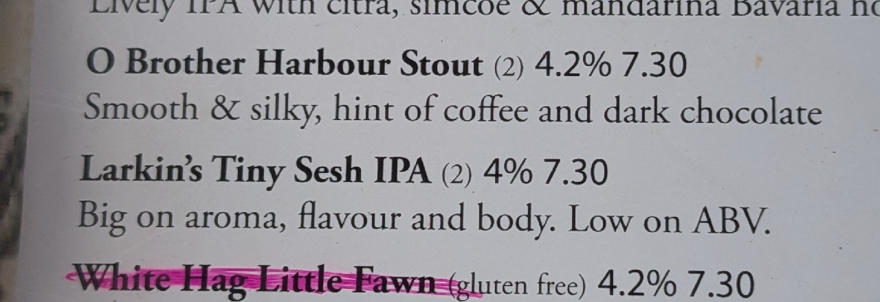Harbour Stout, O Brother Brewing