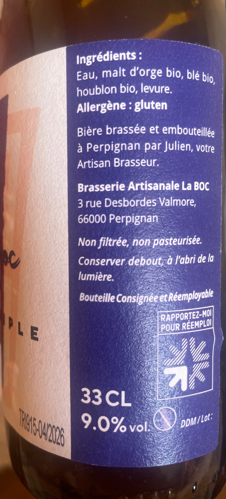 La Boc bière triple, France