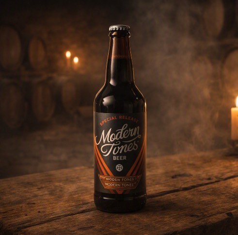 Modem Tones: Double Barrel Aged in Bovine Outline and Tawny Finished Bourbon Barrels, Modern Times Beer