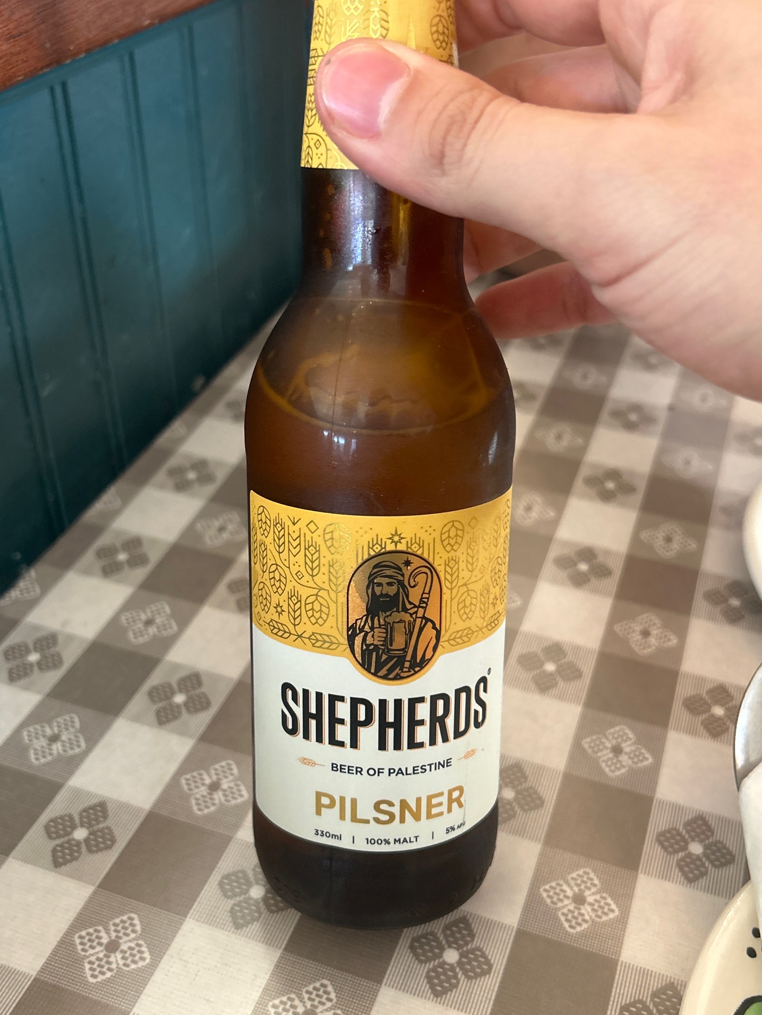 Shepherds Blonde Pilsner Lager, birzeit brewery