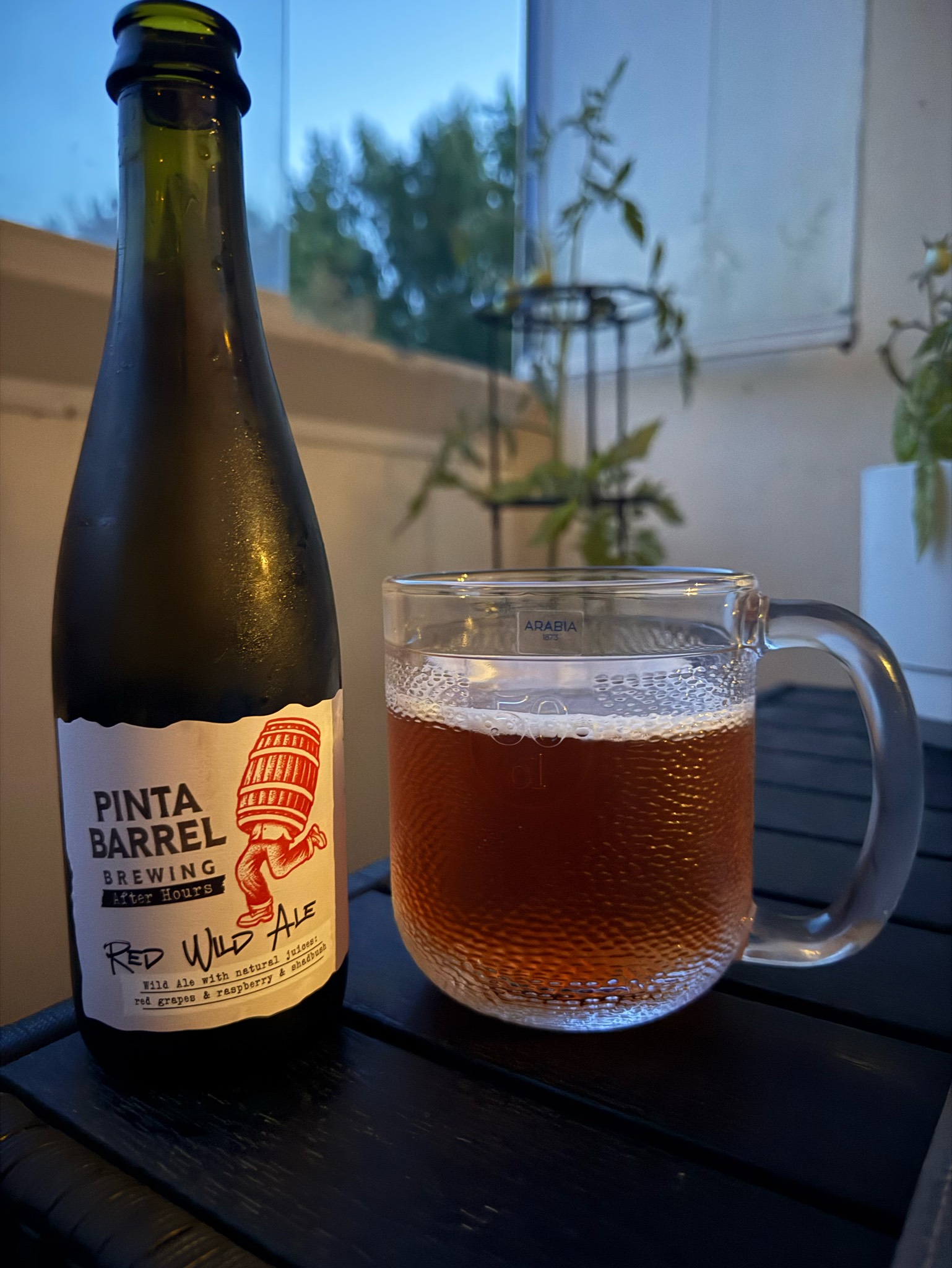 After hours red wild ale, Pinta Barrel Brewing