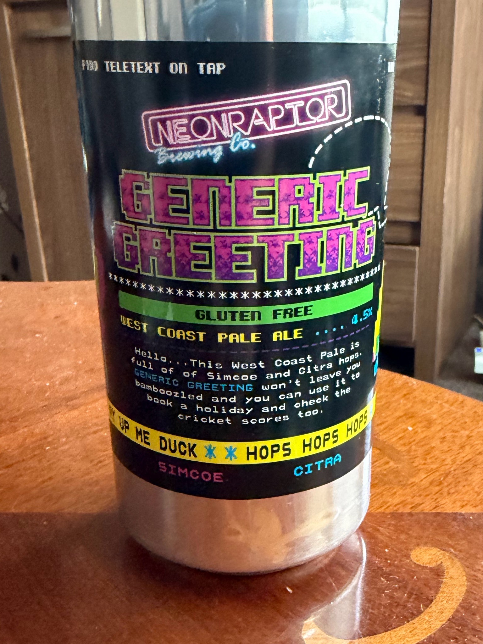 Generic Greeting, Neon Raptor Brewing Co.