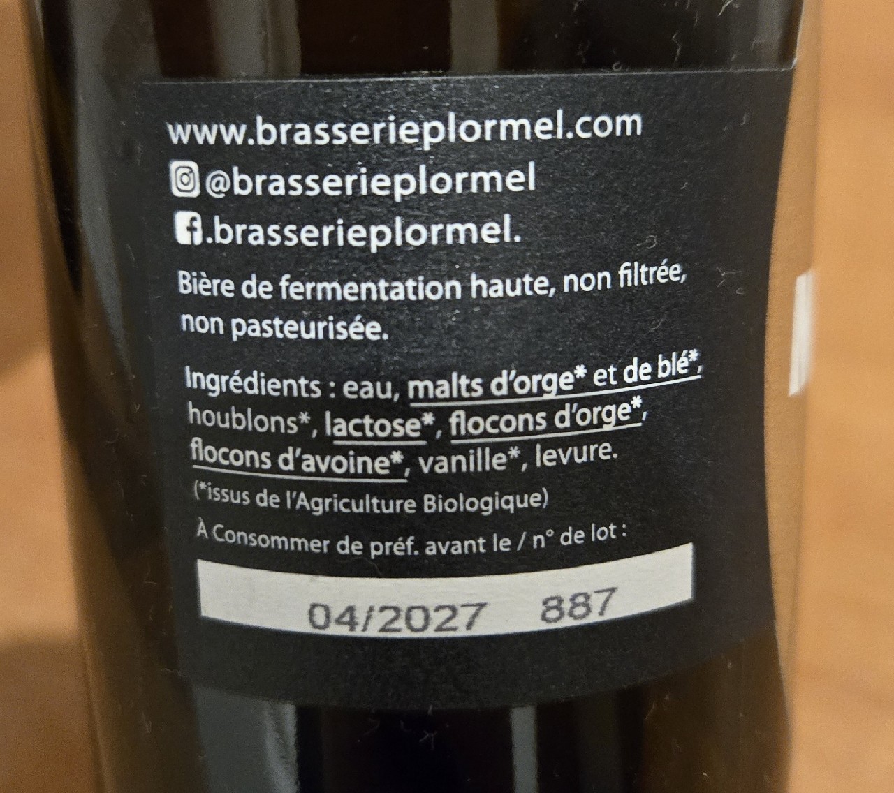 La Barbotine Milk Stout Vanille, France