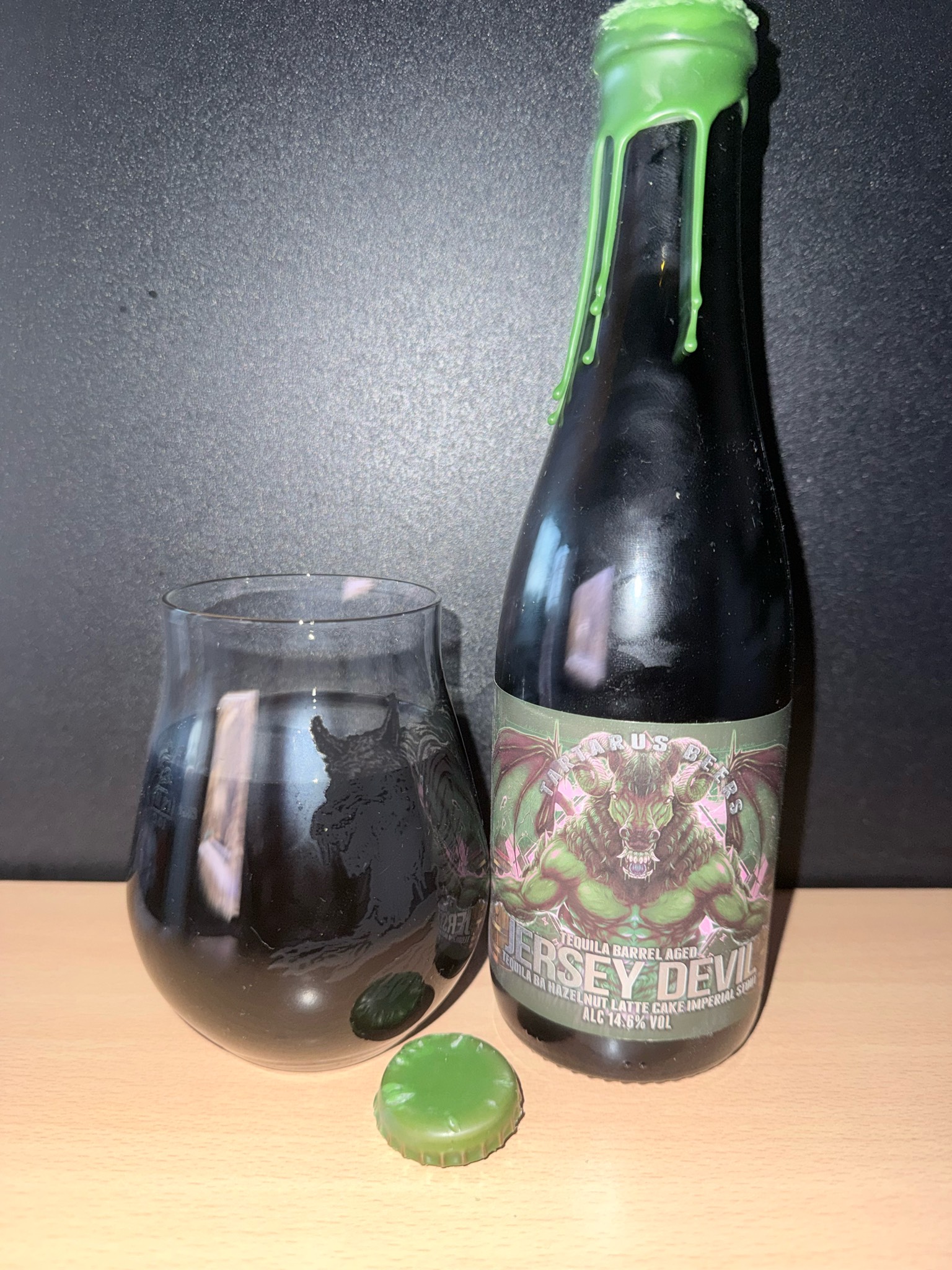 Jersey Devil: Tequila BA Hazelnut Latte Cake Imperial Stout, Tartarus Beers