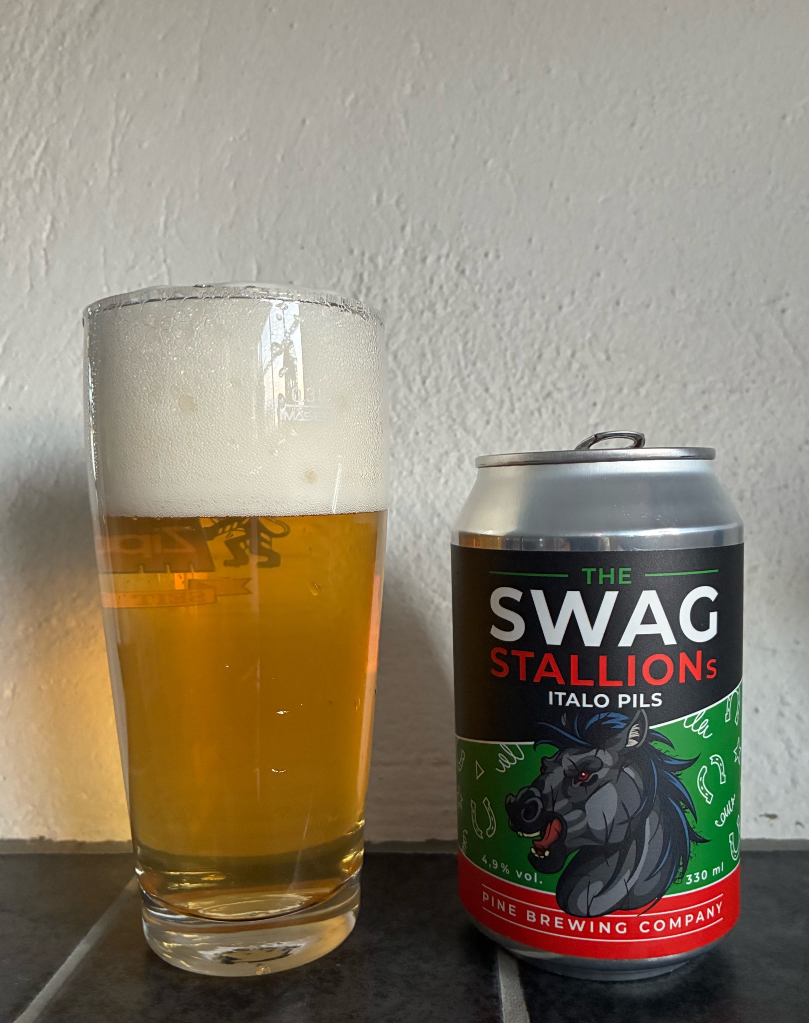 the swag stallion's italo pils, Pine Brewing Company