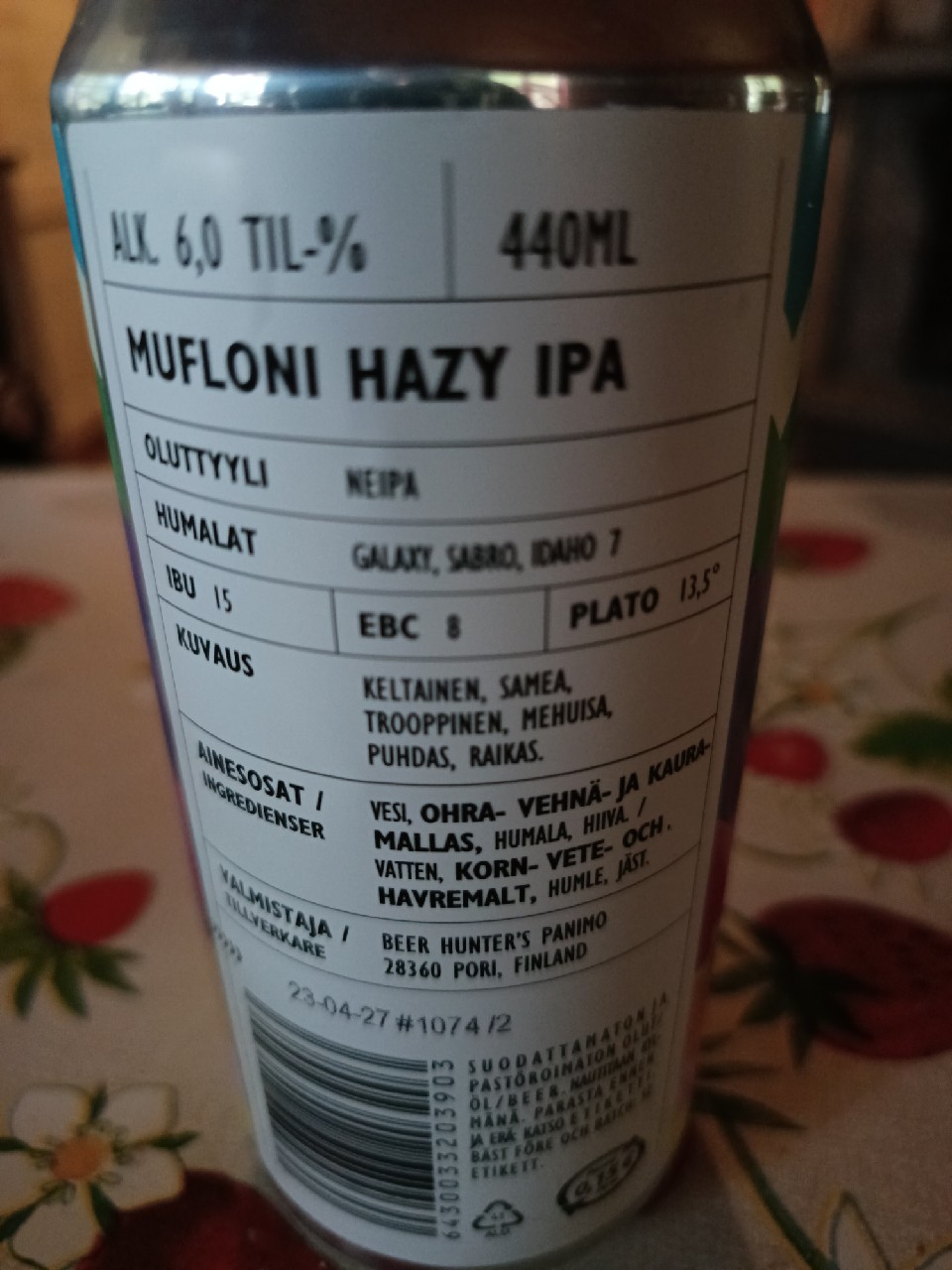 Mufloni Hazy IPA 6.0%, Finland