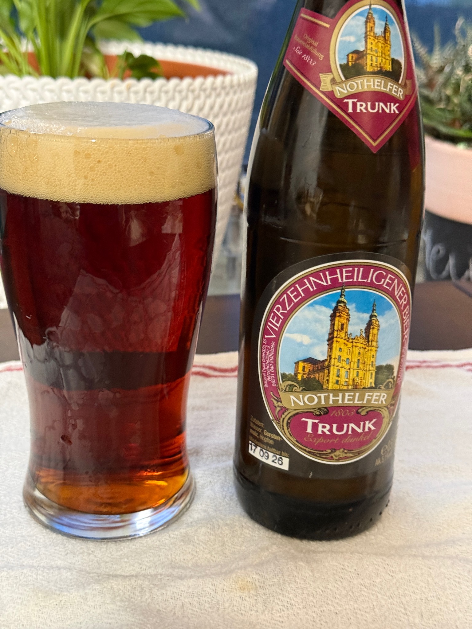 Nothelfer Trunk Dunkel, Alte Klosterbrauerei Vierzehnheiligen Brauerei Trunk