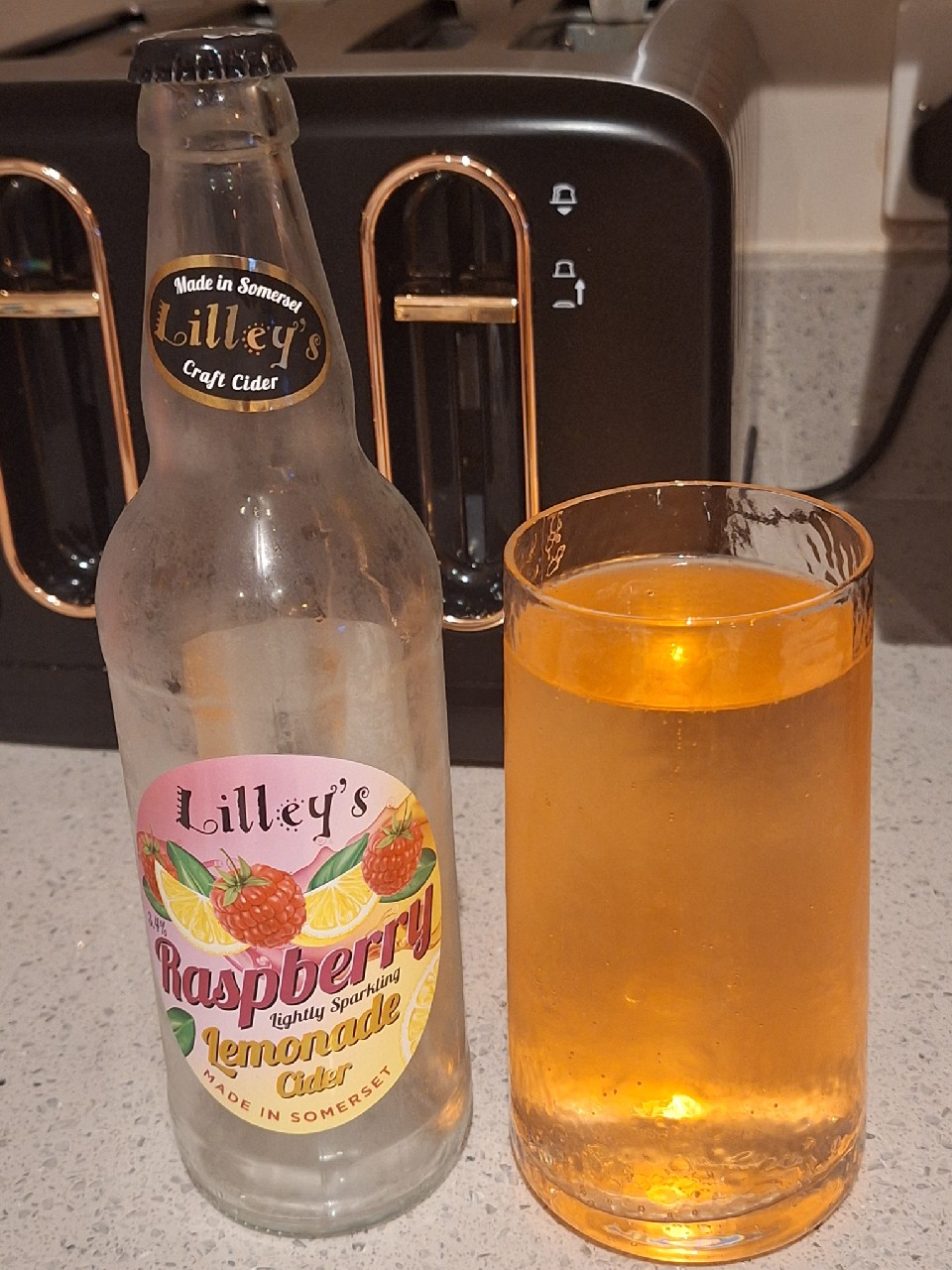 Raspberry lightly sparkling lemonade cider, Lilley's Cider Barn