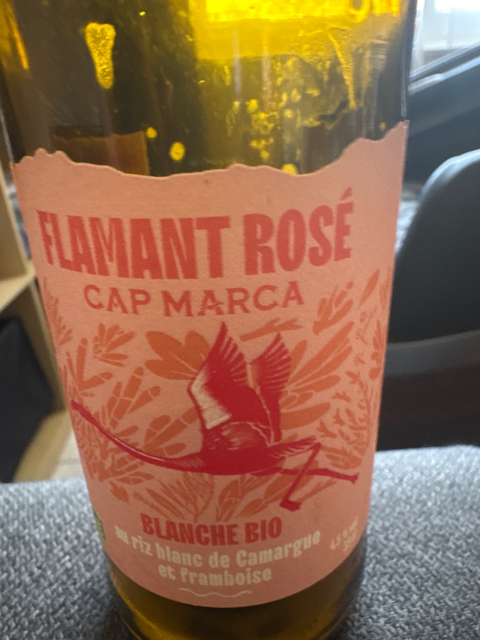 biere blanche bio a la framboise et au riz blanc, Cap Marca