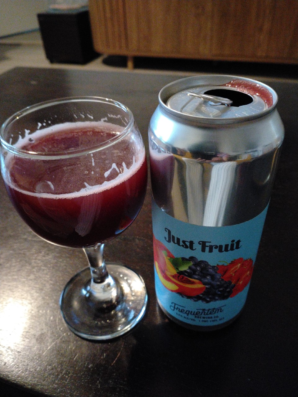 just fruit strawberry, concord grape, peach, Frequentem Brewing Co.