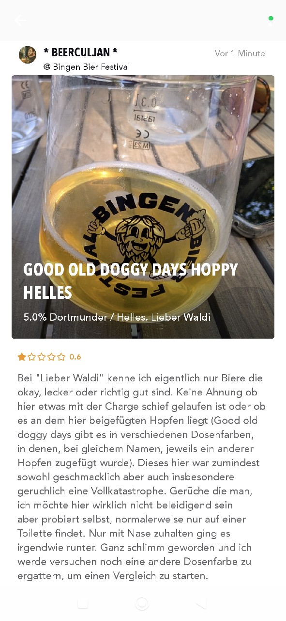 Good Old Doggy Days Hoppy Helles, Lieber Waldi