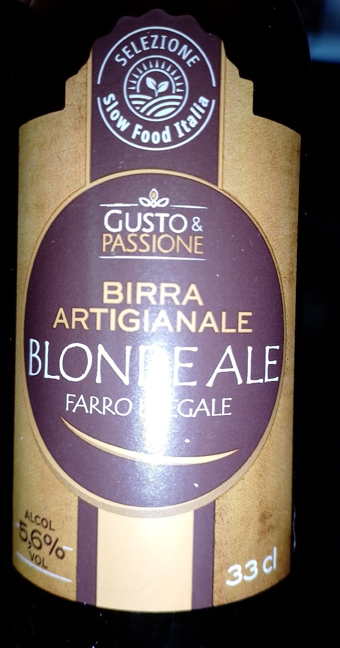 birra artigianale blonde ale farro e segale, Italy