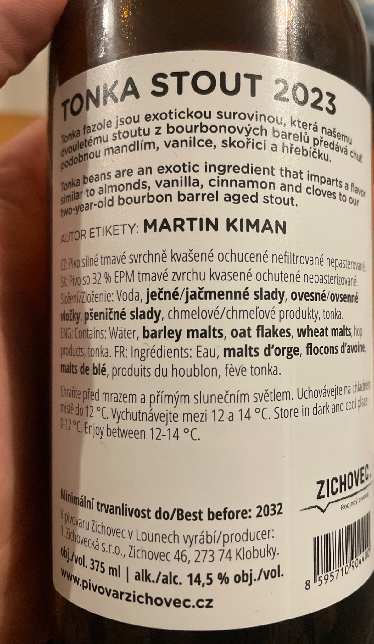 Tonka Stout 2023, Rodinný Pivovar Zichovec