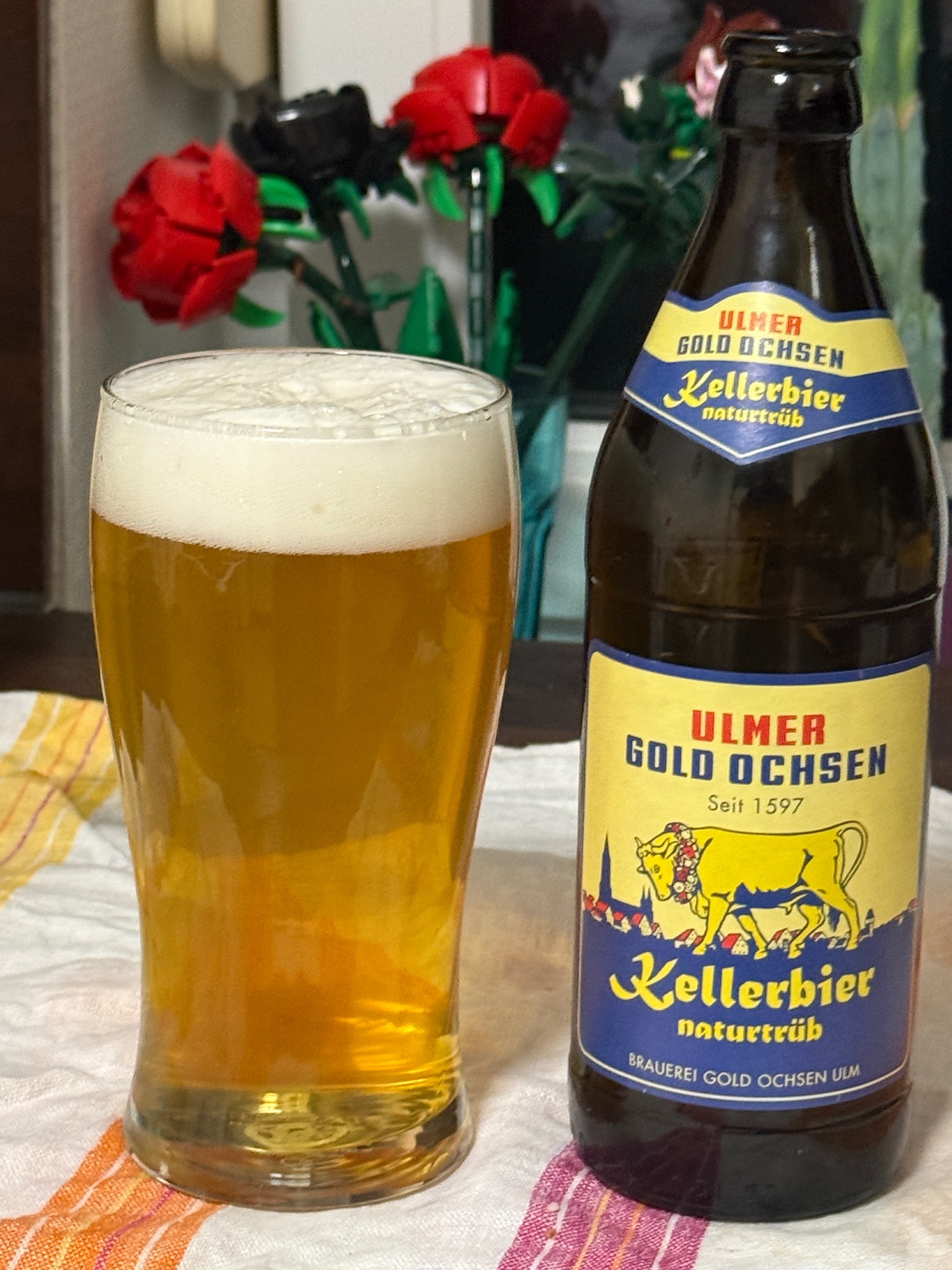 Ulmer Gold Ochsen Kellerbier Dunkel, Brauerei Gold Ochsen