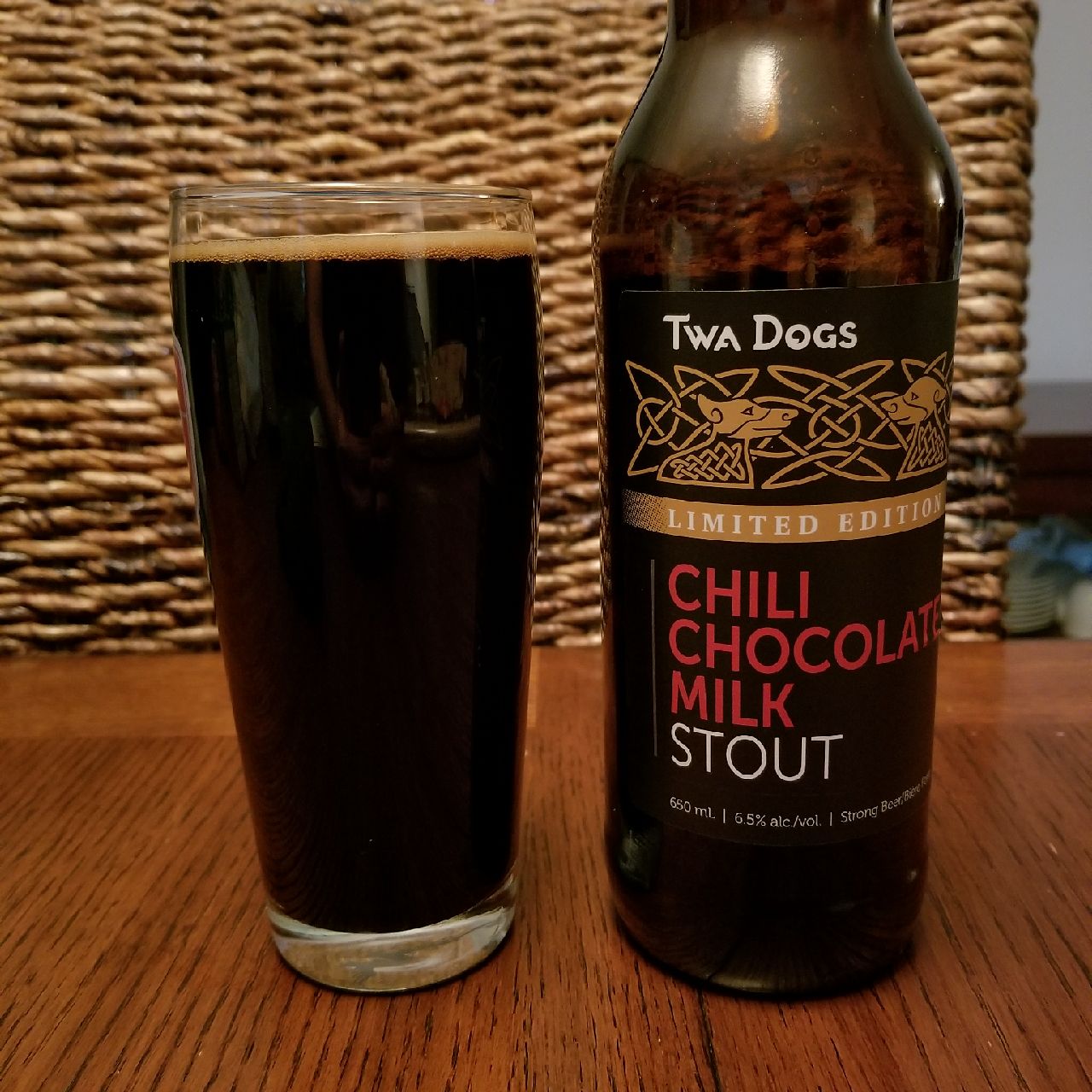 Chili chocolate milk stout, Canada